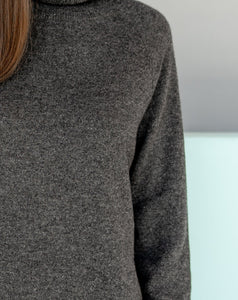 Classic cashmere and merino blend round neck sweater