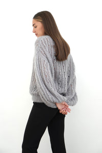 Short Mohair And Silk Lace Cardigan