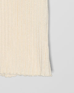 Ribbed knitted linen and cotton skirt