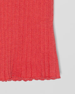 Ribbed knitted linen and cotton skirt