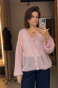 Mohair Silk Relaxed V-Neck Cardigan