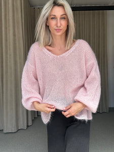 Mohair Silk Sweater with Boat Neck