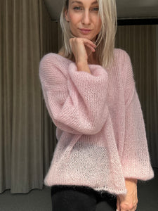 Mohair Silk Relaxed Sweater with V-Neck