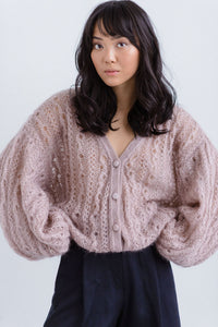 Mohair Silk Short Lace Cardigan Ella