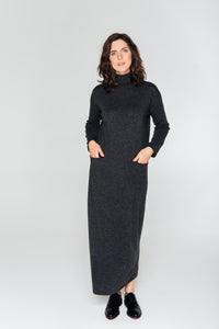 Long Merino Wool Dress With Pockets