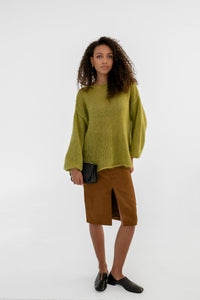 Mohair Silk Sweater with Boat Neck