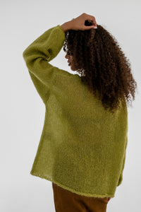 Mohair Silk Sweater with Boat Neck