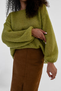 Mohair Silk Sweater with Boat Neck