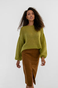 Mohair Silk Sweater with Boat Neck